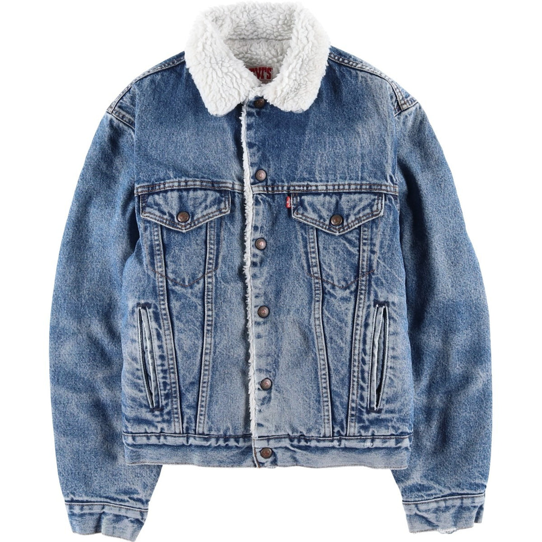 90'S Levi's 70608-0216 Denim Boa Jacket, Made in USA, Men's Size Medium, Vintage cotton blue type Vintage Second Hand