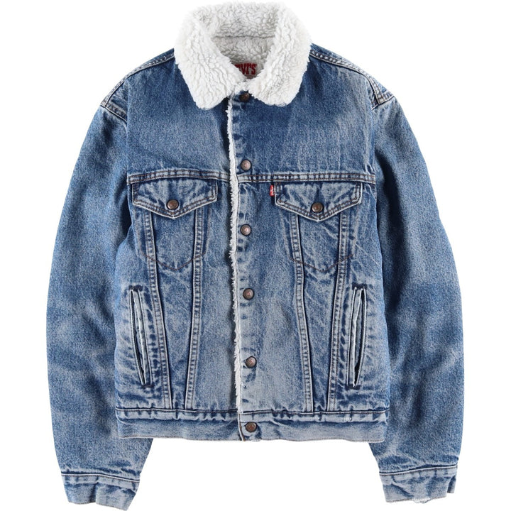 90'S Levi's 70608-0216 Denim Boa Jacket, Made in USA, Men's Size Medium, Vintage cotton blue type Vintage Second Hand