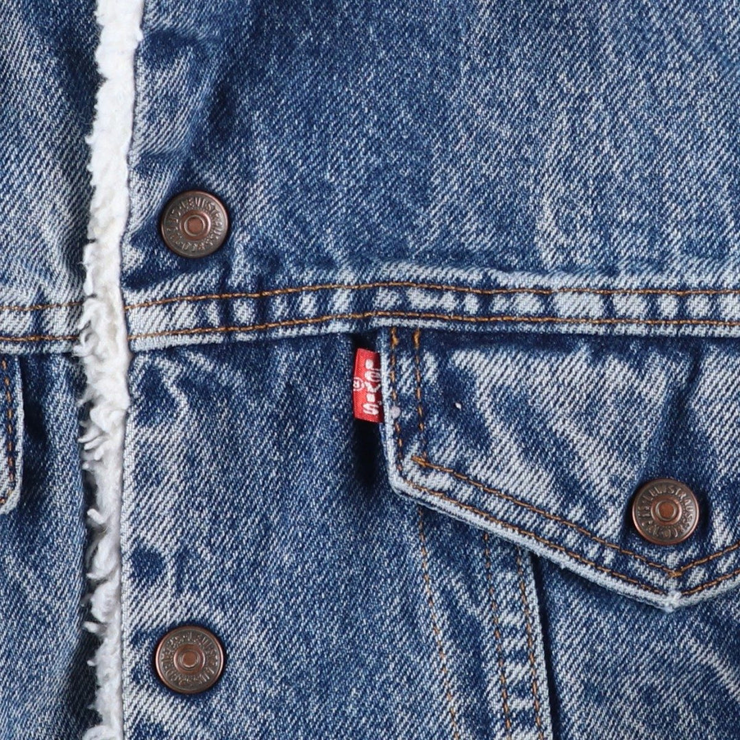 90'S Levi's 70608-0216 Denim Boa Jacket, Made in USA, Men's Size Medium, Vintage cotton blue type Vintage Second Hand