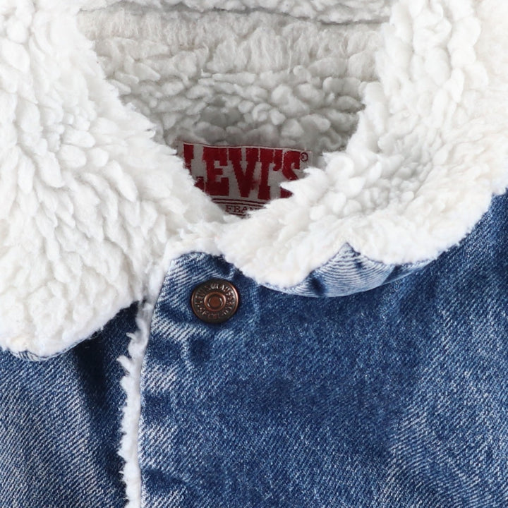 90'S Levi's 70608-0216 Denim Boa Jacket, Made in USA, Men's Size Medium, Vintage cotton blue type Vintage Second Hand