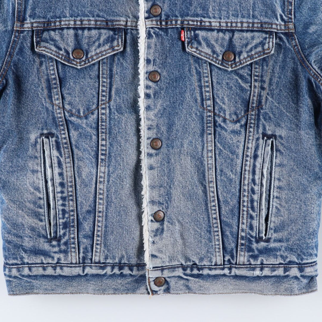 90'S Levi's 70608-0216 Denim Boa Jacket, Made in USA, Men's Size Medium, Vintage cotton blue type Vintage Second Hand