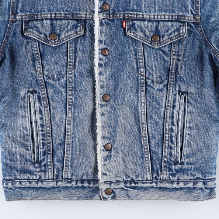 90'S Levi's 70608-0216 Denim Boa Jacket, Made in USA, Men's Size Medium, Vintage cotton blue type Vintage Second Hand