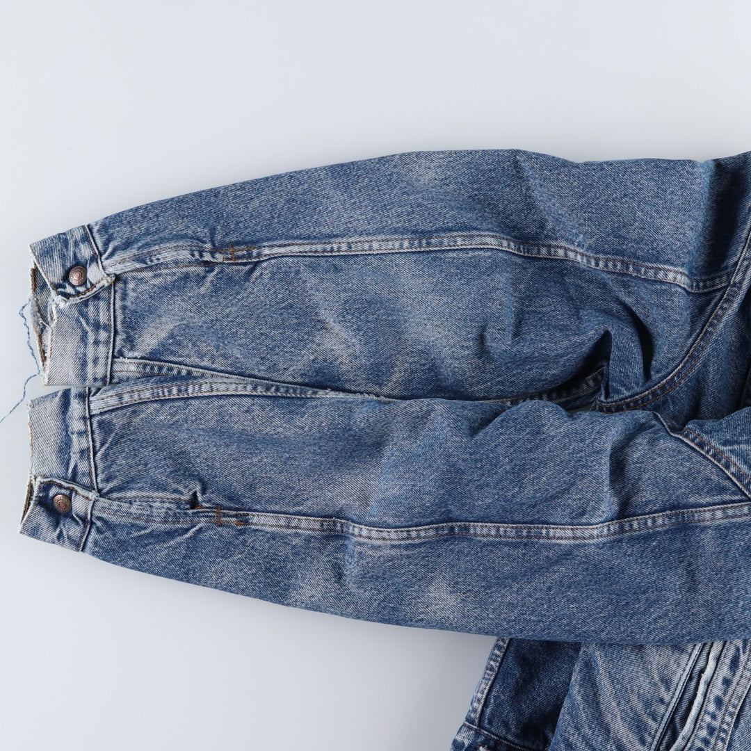 90'S Levi's 70608-0216 Denim Boa Jacket, Made in USA, Men's Size Medium, Vintage cotton blue type Vintage Second Hand