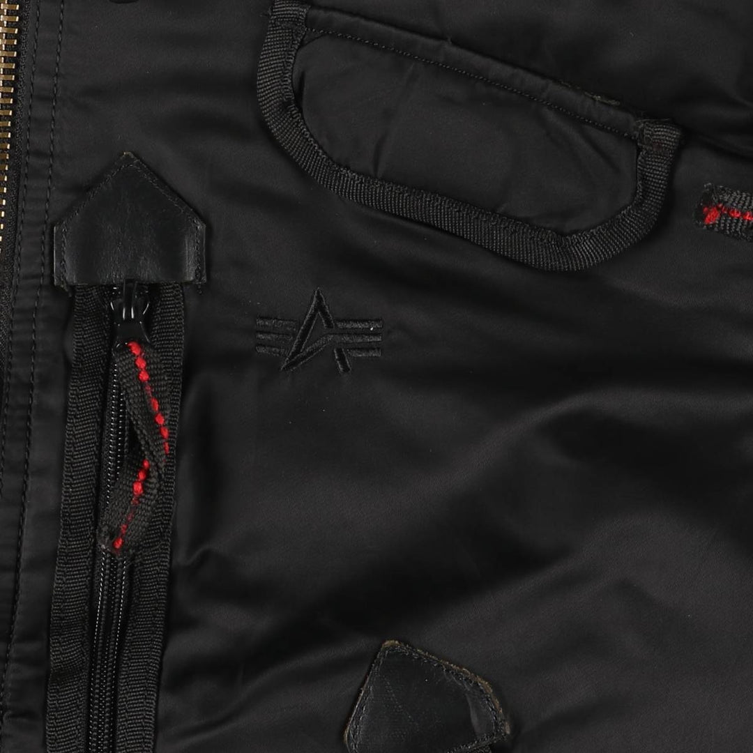 Alpha ALPHA military flight jacket with padding, size M (civilian product) Nylon black type Vintage Second Hand