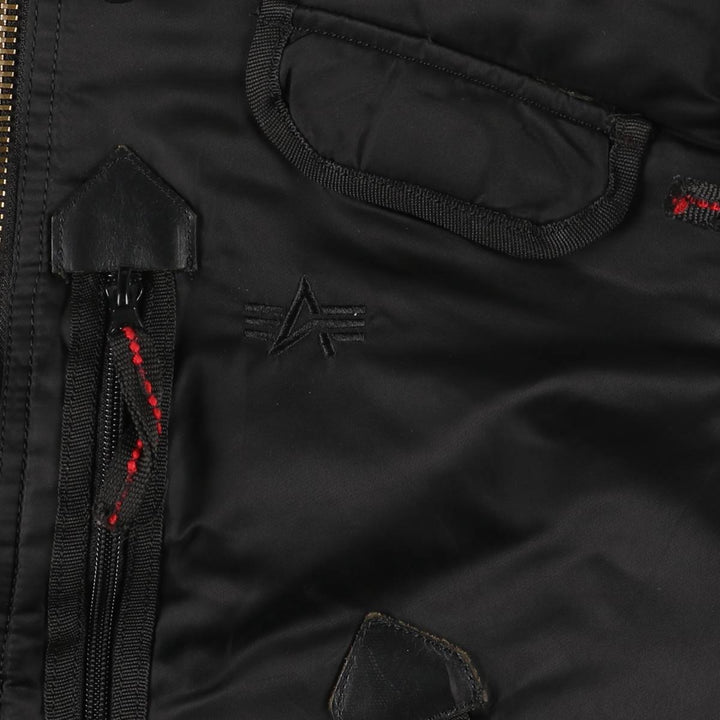 Alpha ALPHA military flight jacket with padding, size M (civilian product) Nylon black type Vintage Second Hand