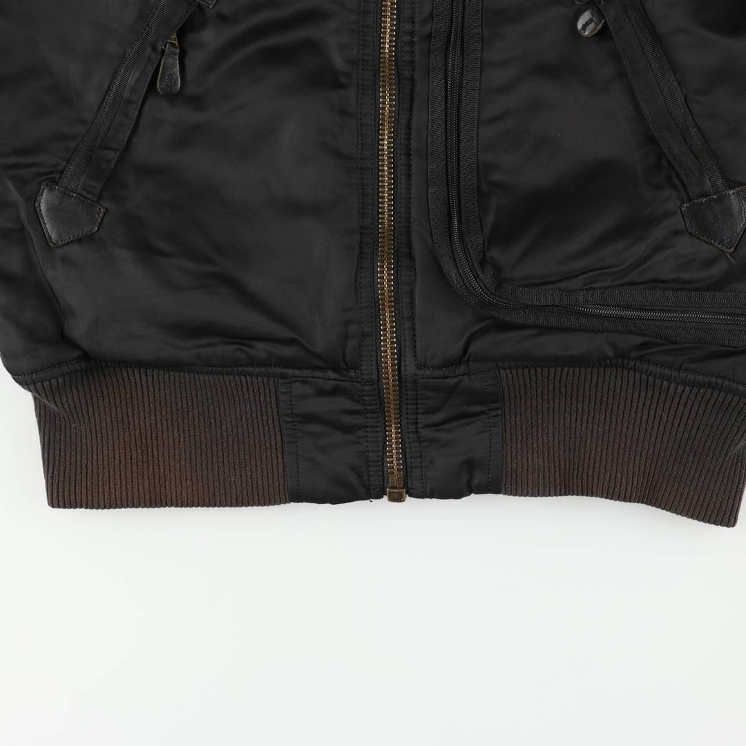 Alpha ALPHA military flight jacket with padding, size M (civilian product) Nylon black type Vintage Second Hand