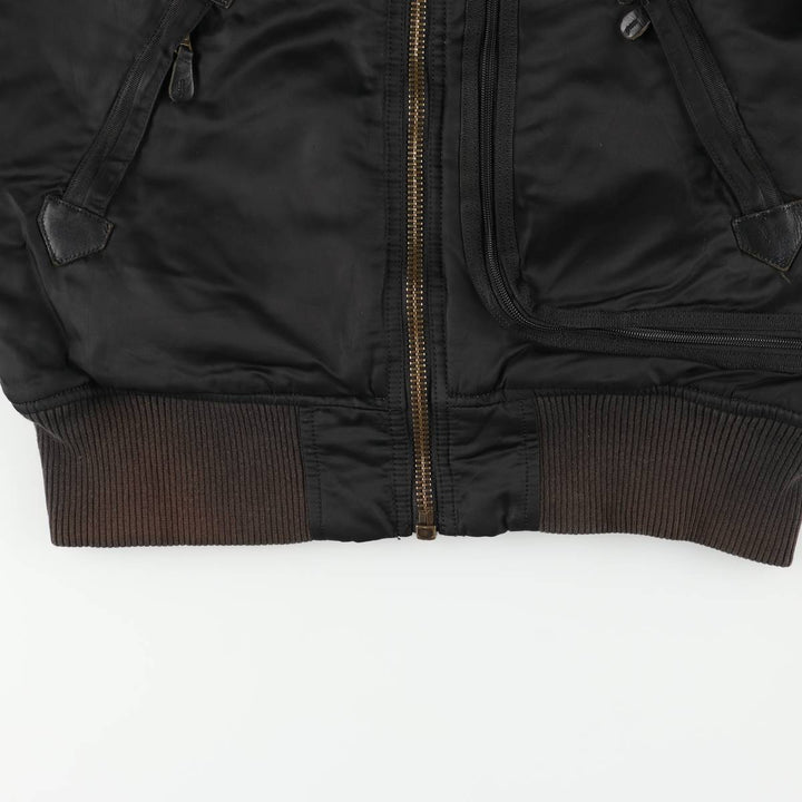 Alpha ALPHA military flight jacket with padding, size M (civilian product) Nylon black type Vintage Second Hand
