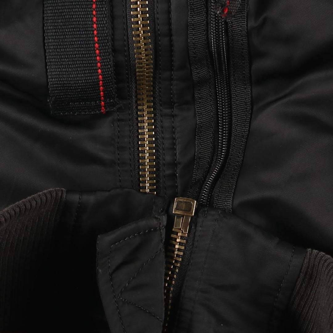 Alpha ALPHA military flight jacket with padding, size M (civilian product) Nylon black type Vintage Second Hand