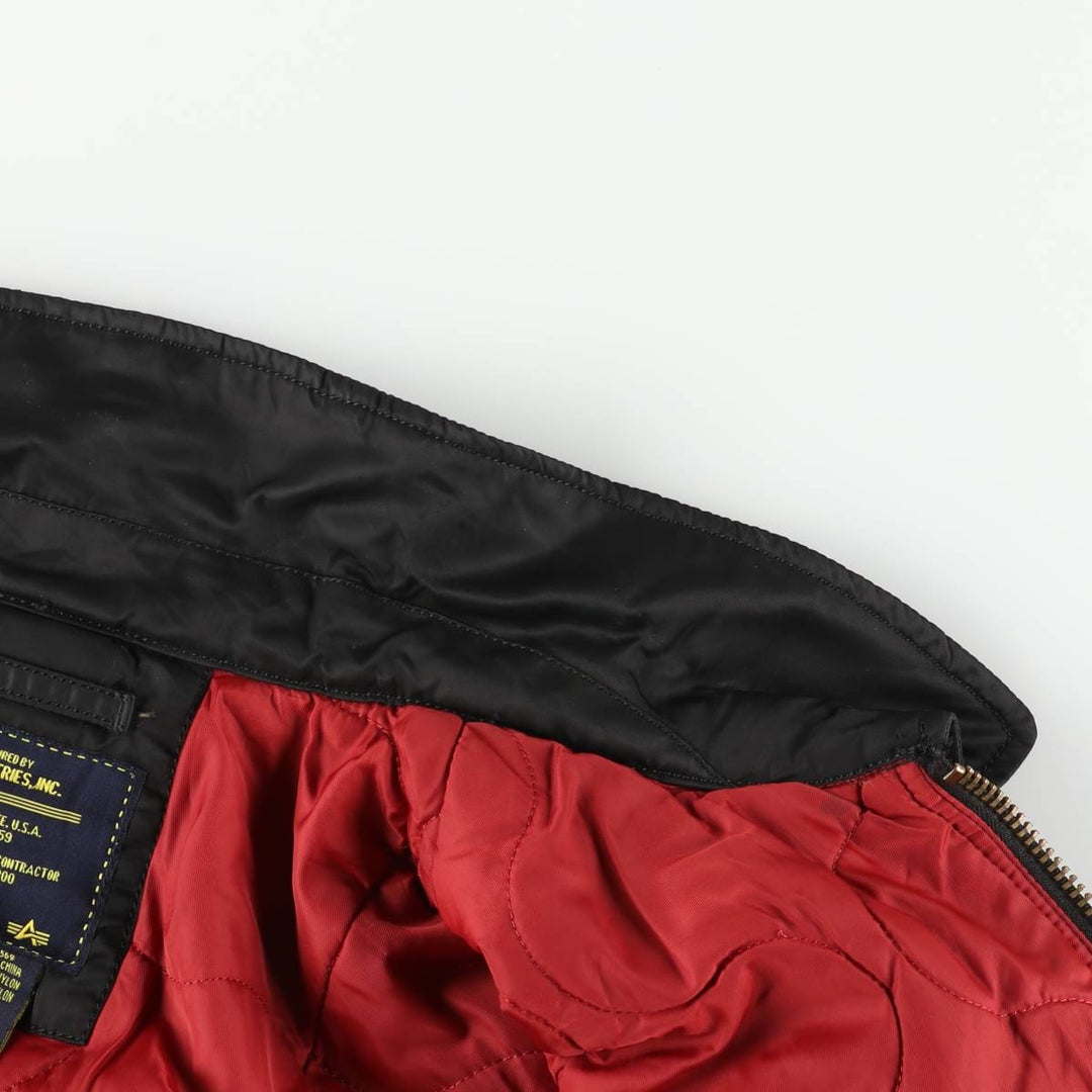 Alpha ALPHA military flight jacket with padding, size M (civilian product) Nylon black type Vintage Second Hand