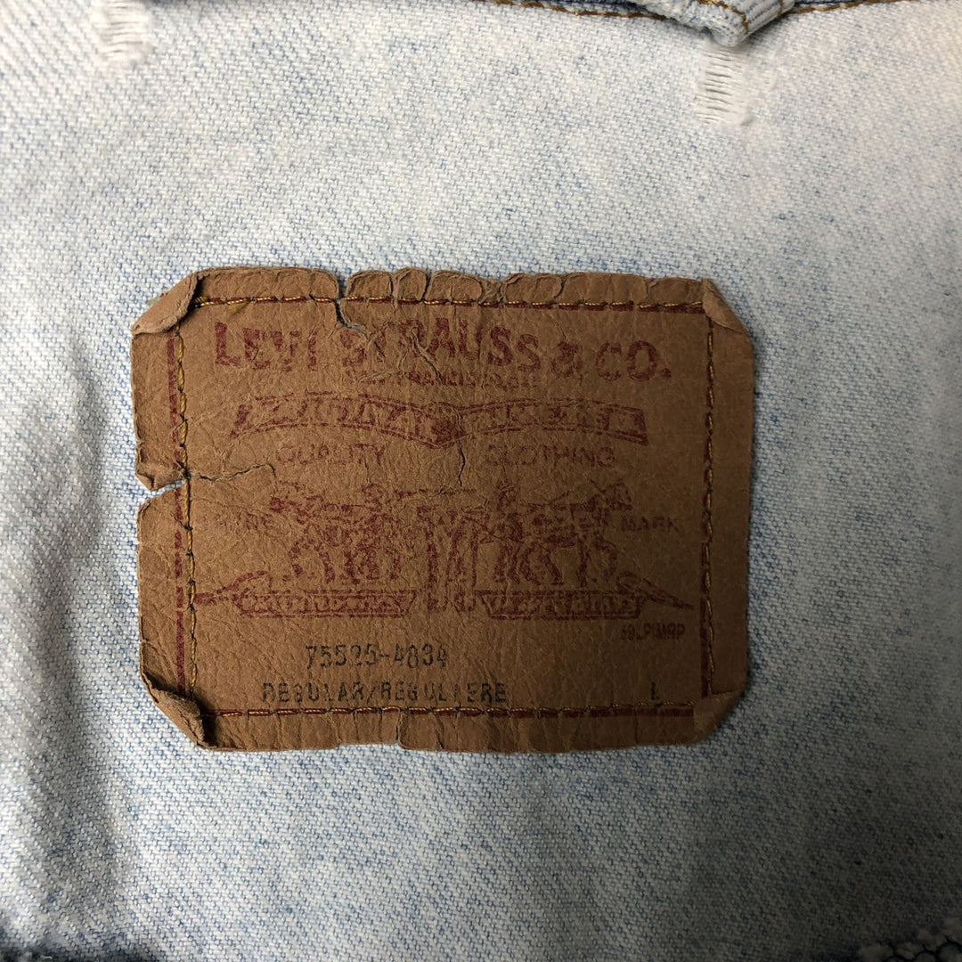 90'S Levi's 75525-4834 denim jacket, made in Canada, men's size L, vintage cotton blue type Vintage Second Hand
