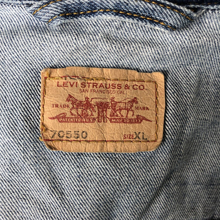 2000'S Levi's 70550-0414 Euro Model Denim Jacket, Men's Size XL cotton blue type Vintage Second Hand