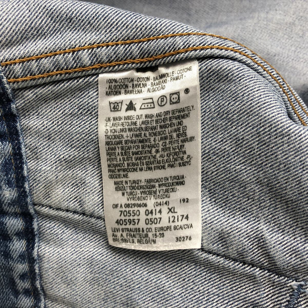 2000'S Levi's 70550-0414 Euro Model Denim Jacket, Men's Size XL cotton blue type Vintage Second Hand