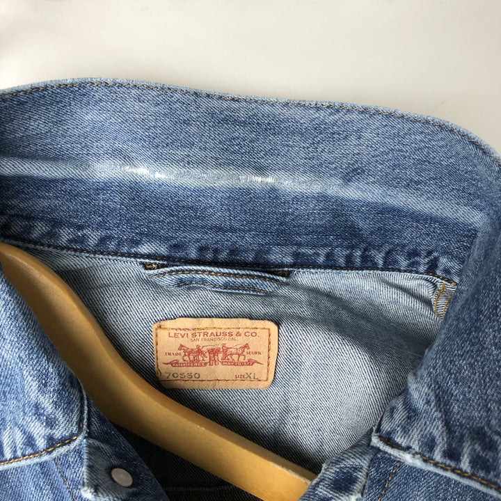 2000'S Levi's 70550-0414 Euro Model Denim Jacket, Men's Size XL cotton blue type Vintage Second Hand