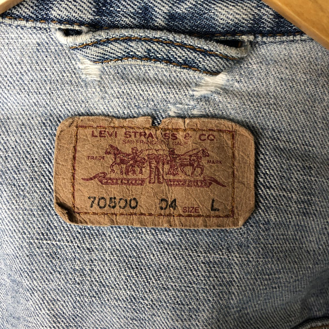 2000'S Levi's 70500-0475 Euro Model Denim Jacket, Men's Size L cotton blue type Vintage Second Hand