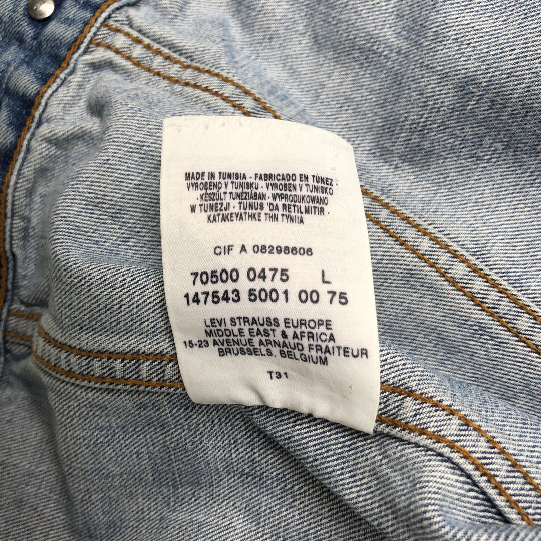 2000'S Levi's 70500-0475 Euro Model Denim Jacket, Men's Size L cotton blue type Vintage Second Hand