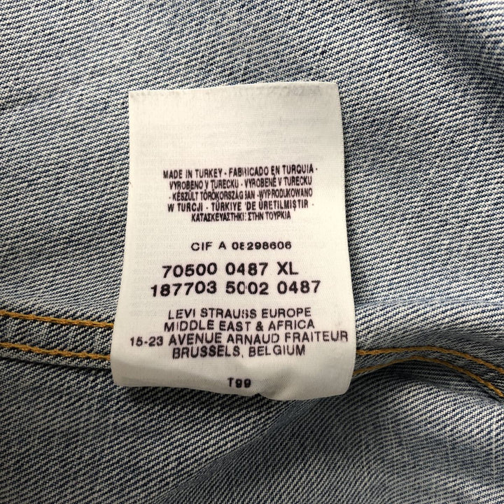 2000'S Levi's 70500-0487 Euro Model Denim Jacket, Men's Size XL cotton blue type Vintage Second Hand