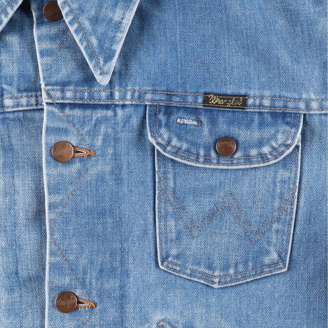 Vintage 1980'S Wrangler NO-FAULT DENIMS floral print denim jacket, men's size M unclear blue type Vintage Second Hand