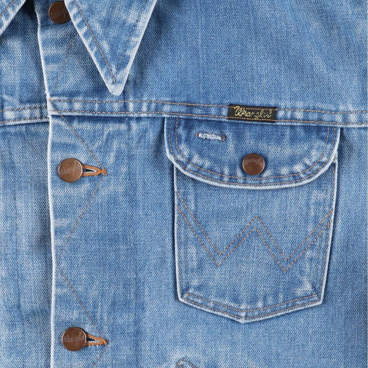 Vintage 1980'S Wrangler NO-FAULT DENIMS floral print denim jacket, men's size M unclear blue type Vintage Second Hand