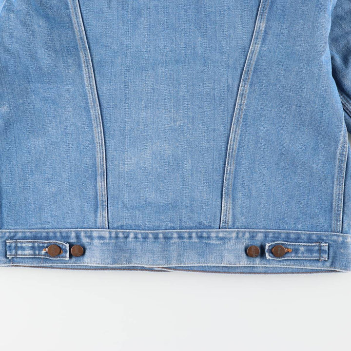 Vintage 1980'S Wrangler NO-FAULT DENIMS floral print denim jacket, men's size M unclear blue type Vintage Second Hand