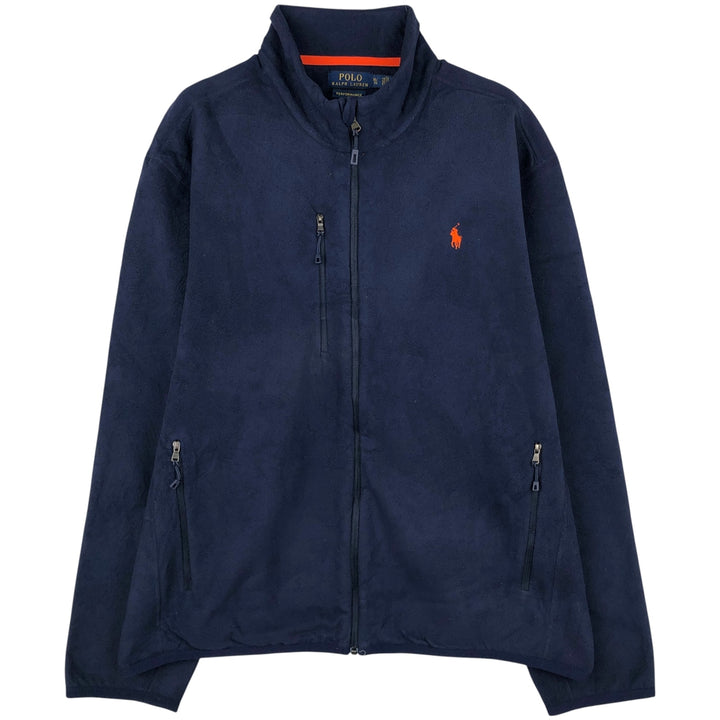 Ralph Lauren POLO RALPH LAUREN PERFORMANCE fleece jacket, men's size XL polyester navy blue type Vintage Second Hand