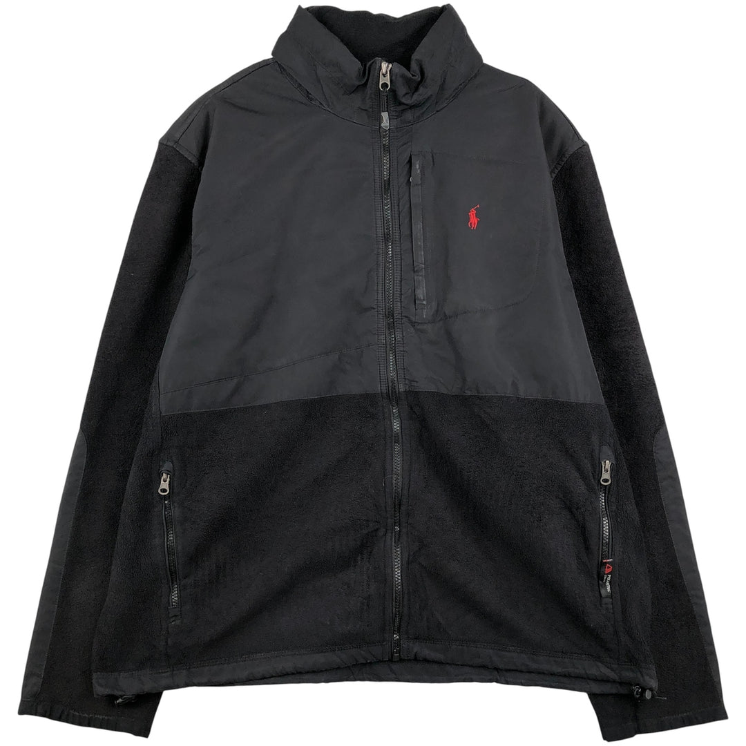 Ralph Lauren POLO by Ralph Lauren Nylon and Fleece Jacket, Men's XL polyester black type Vintage Second Hand