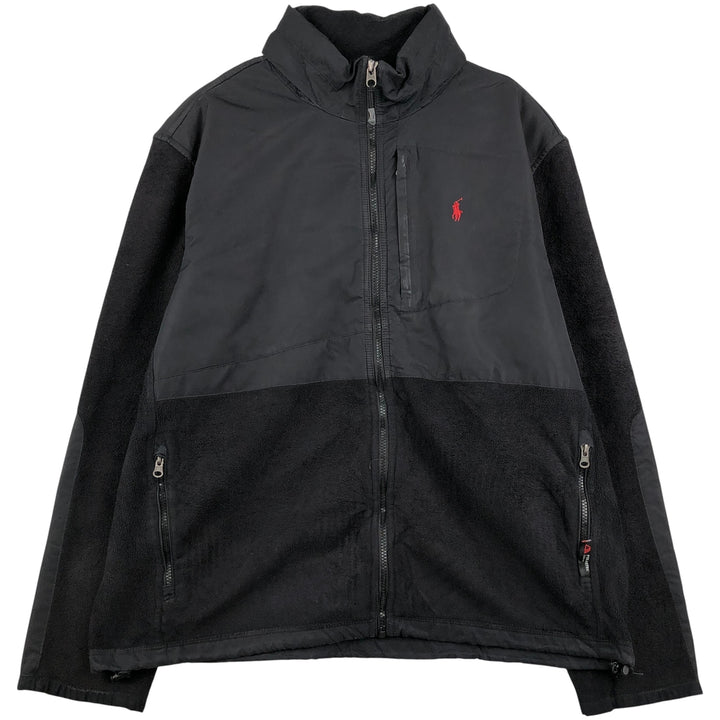 Ralph Lauren POLO by Ralph Lauren Nylon and Fleece Jacket, Men's XL polyester black type Vintage Second Hand