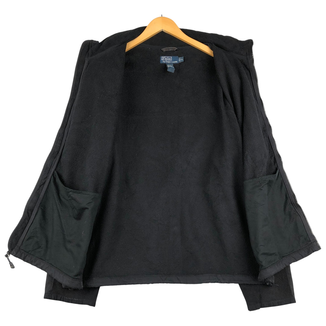 Ralph Lauren POLO by Ralph Lauren Nylon and Fleece Jacket, Men's XL polyester black type Vintage Second Hand