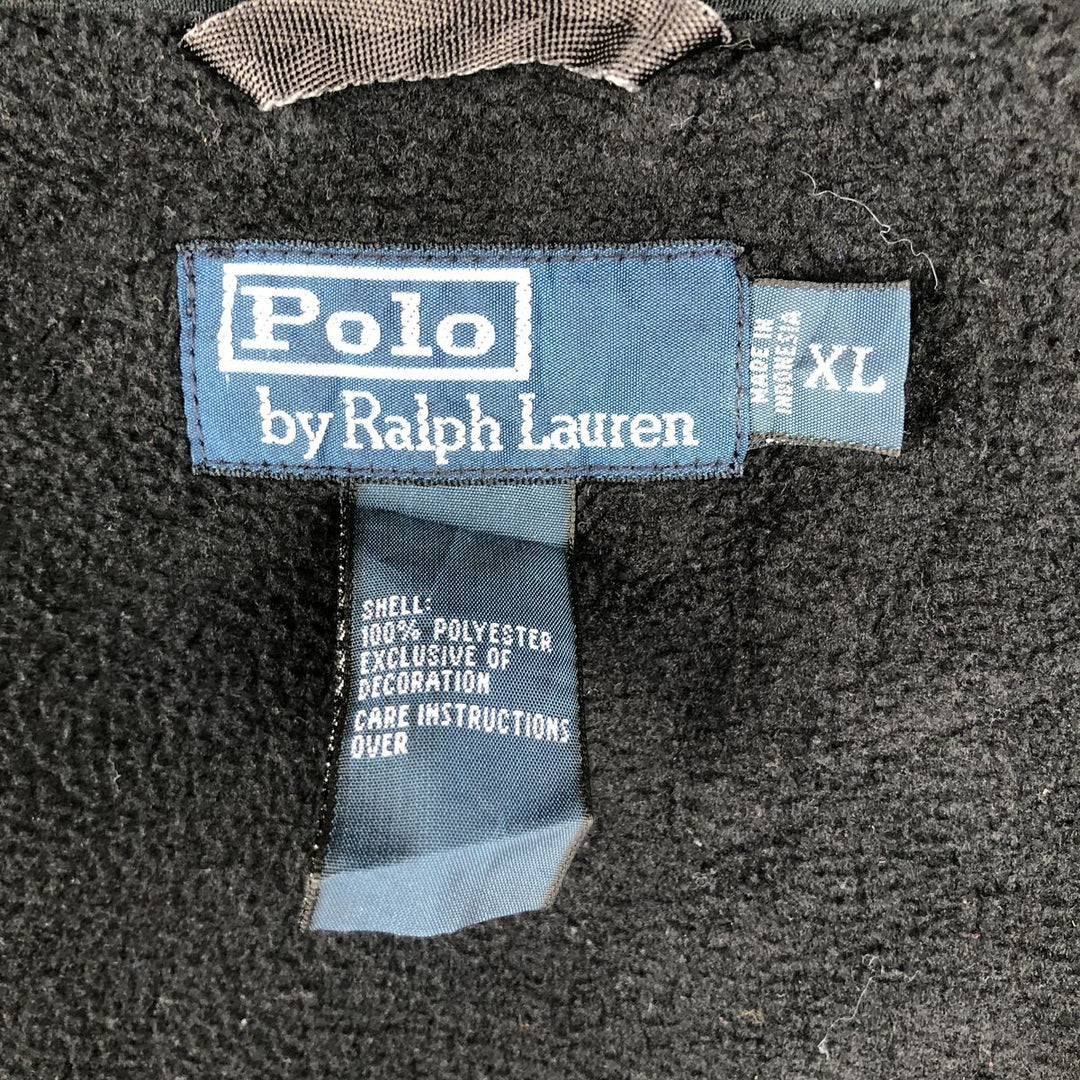 Ralph Lauren POLO by Ralph Lauren Nylon and Fleece Jacket, Men's XL polyester black type Vintage Second Hand