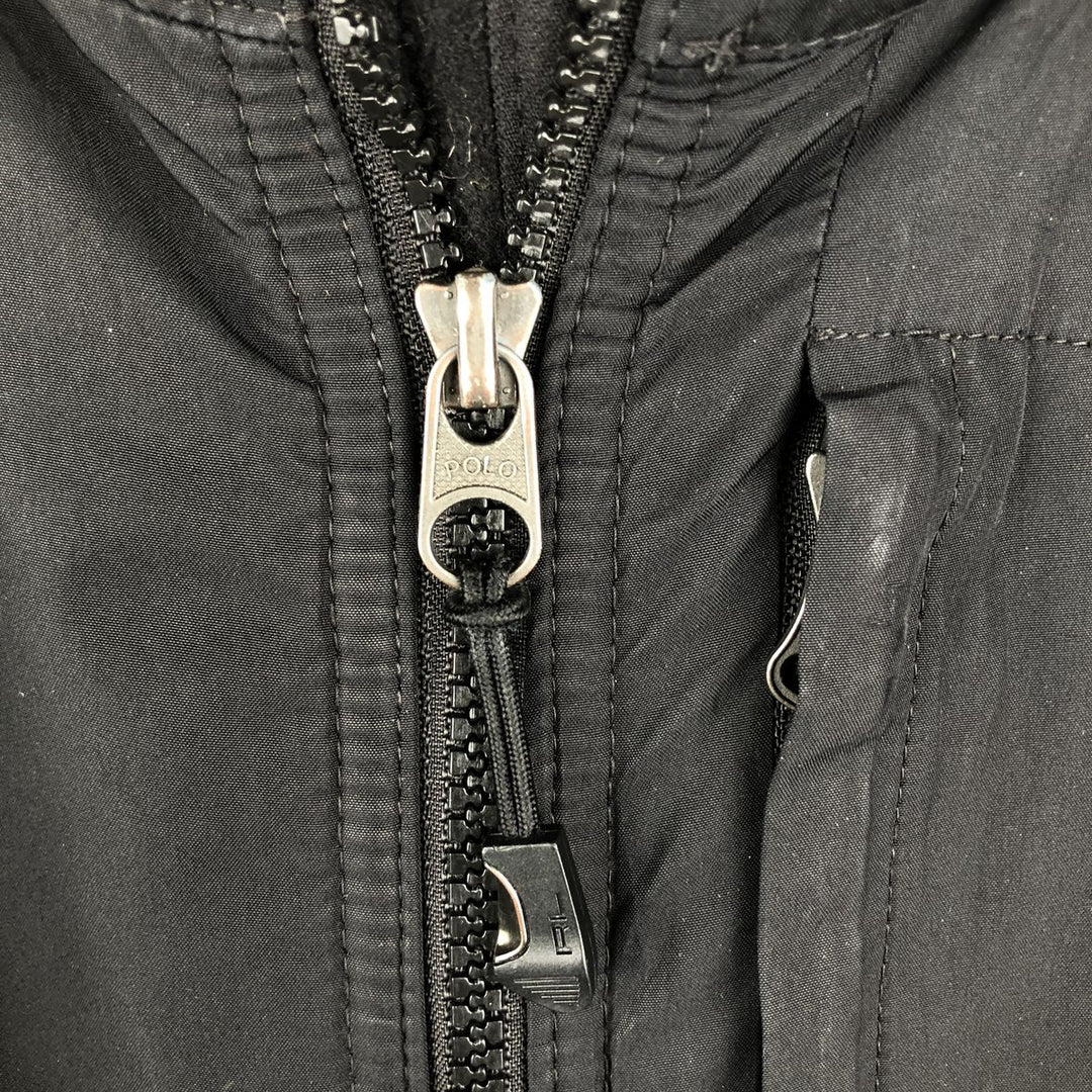 Ralph Lauren POLO by Ralph Lauren Nylon and Fleece Jacket, Men's XL polyester black type Vintage Second Hand
