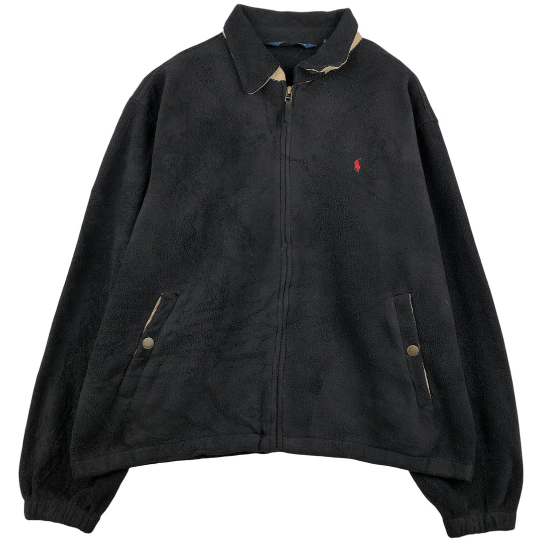 Ralph Lauren POLO by Ralph Lauren Swing Top Fleece Jacket, Men's XL polyester black type Vintage Second Hand