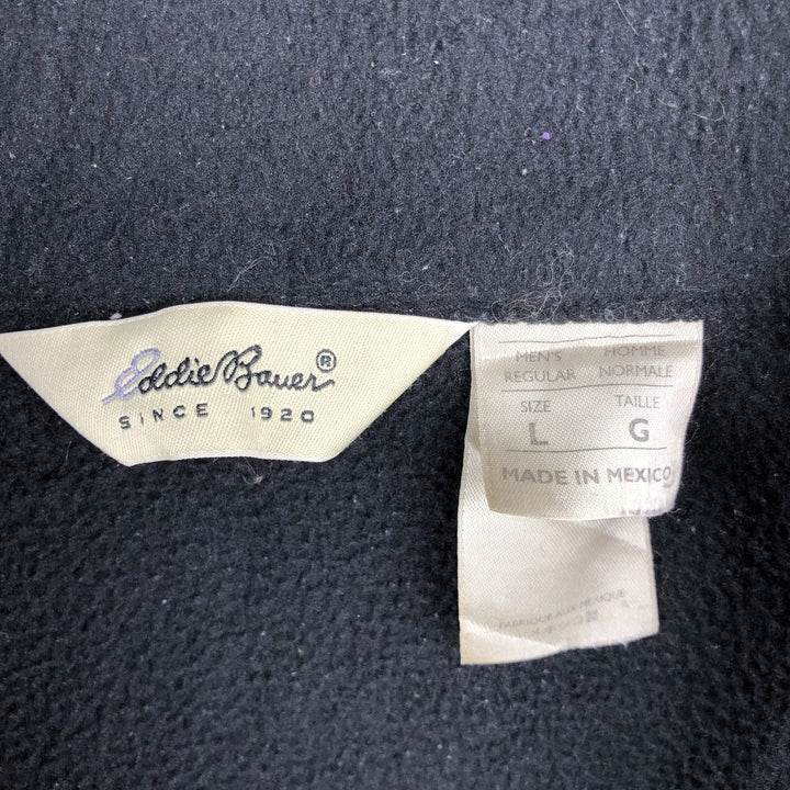 90s-00'S Eddie Bauer EBTEK Half-Zip Fleece Pullover, Men's Size L polyester black type Vintage Second Hand