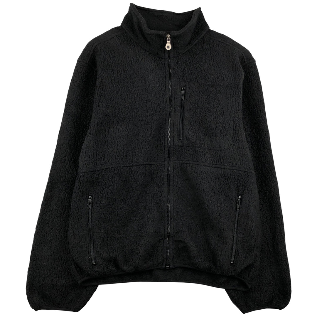 Vintage 80s-90'S Land's End fleece jacket, made in the USA, size L, men's polyester black type Vintage Second Hand