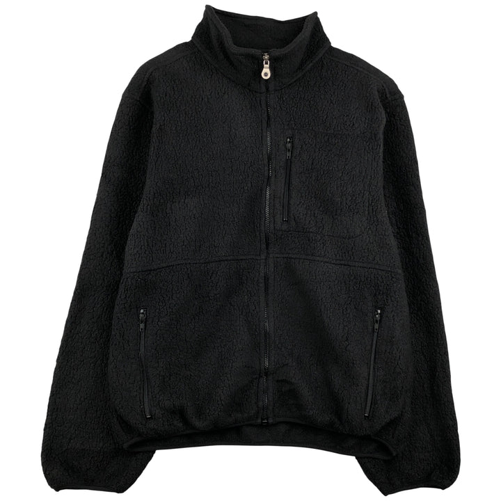 Vintage 80s-90'S Land's End fleece jacket, made in the USA, size L, men's polyester black type Vintage Second Hand