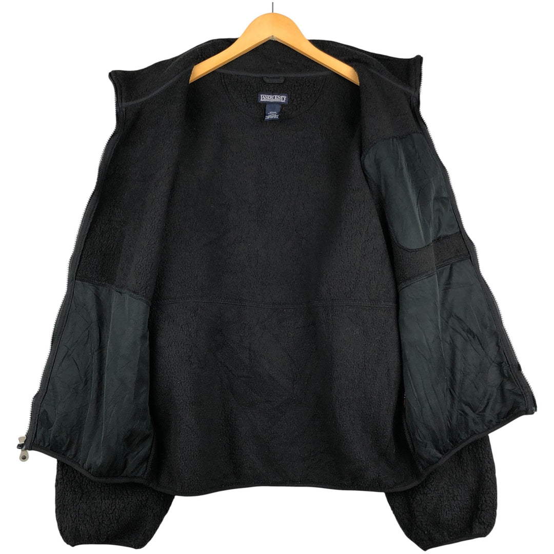 Vintage 80s-90'S Land's End fleece jacket, made in the USA, size L, men's polyester black type Vintage Second Hand