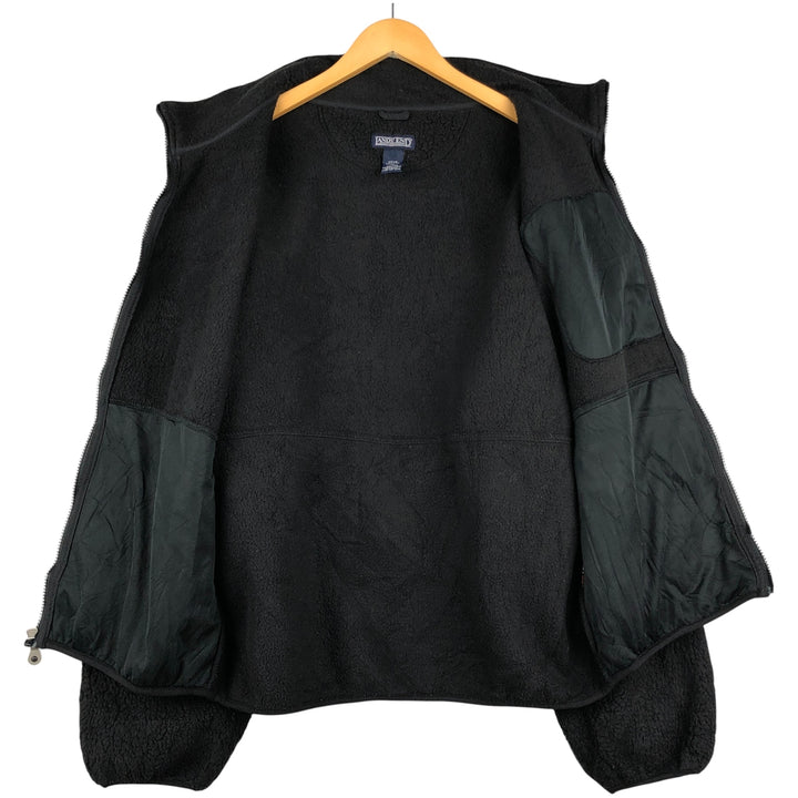 Vintage 80s-90'S Land's End fleece jacket, made in the USA, size L, men's polyester black type Vintage Second Hand
