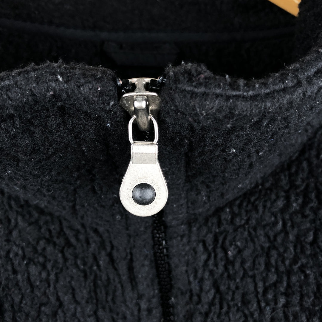 Vintage 80s-90'S Land's End fleece jacket, made in the USA, size L, men's polyester black type Vintage Second Hand