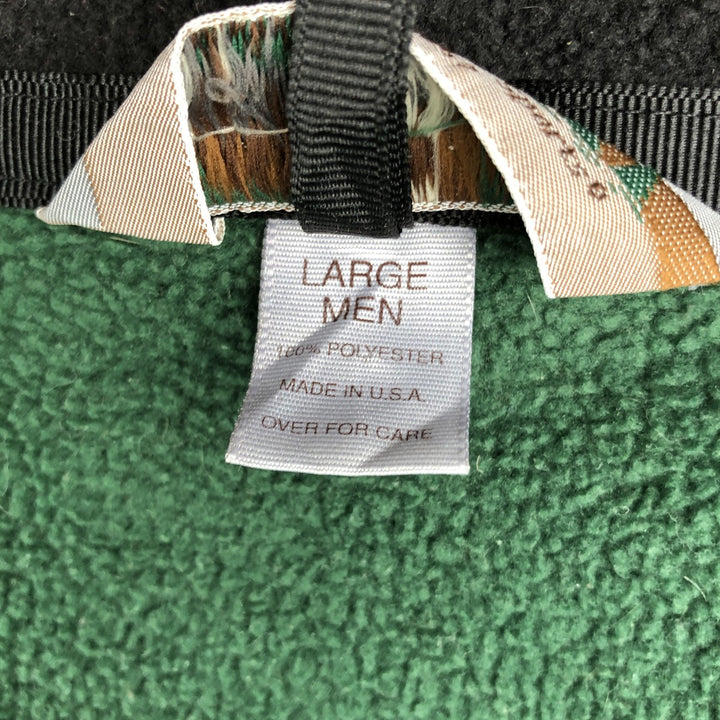 90'S Vintage EMS Fleece Shirt Jacket, Made in USA, Men's Size L polyester Green type dark green Vintage Second Hand