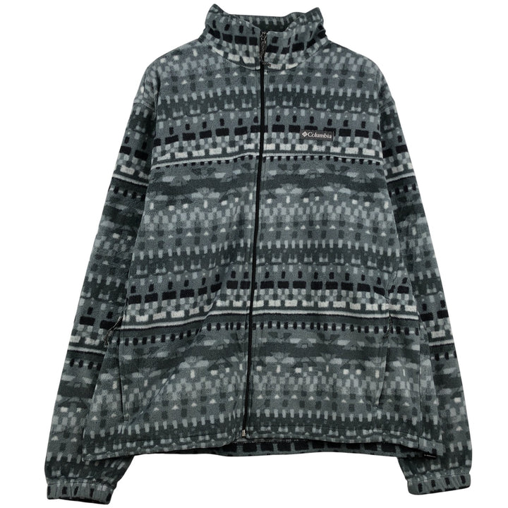 Columbia All-Over Print Fleece Jacket, Men's XL polyester gray type Vintage Second Hand