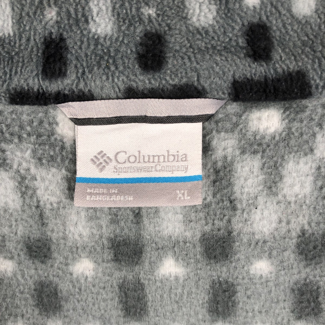 Columbia All-Over Print Fleece Jacket, Men's XL polyester gray type Vintage Second Hand