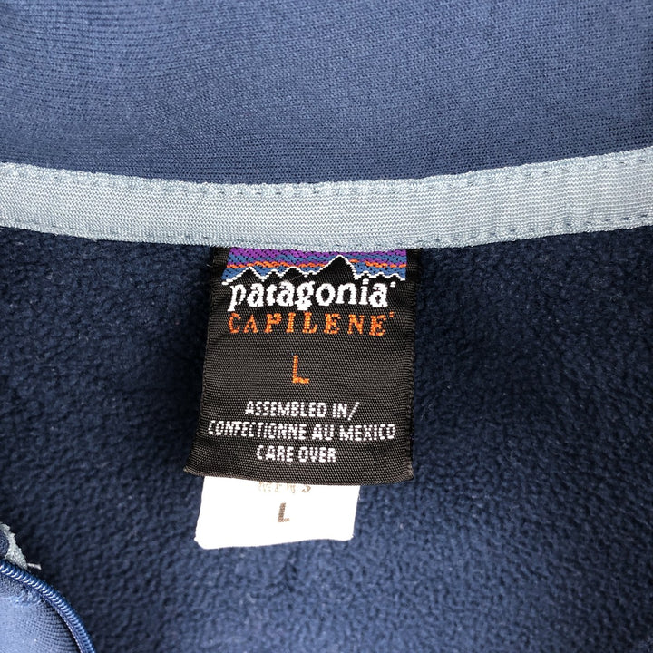 2000'S Patagonia CAPILENE 43600F4 Half-Zip Fleece Pullover, Men's Size L polyester Navy blue Vintage Second Hand