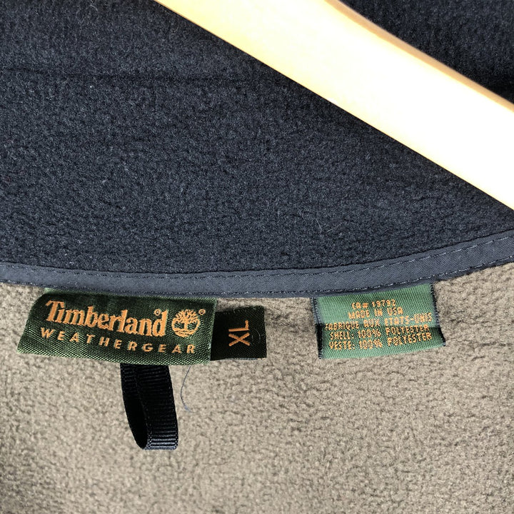 90s-00'S Timberland WEATHERGEAR fleece jacket, made in the USA, men's size XL polyester Khaki type Vintage Second Hand