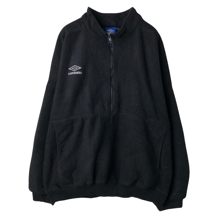 Vintage 90'S Umbro Half-Zip Fleece Pullover, Men's Size L unclear black type Vintage Second Hand