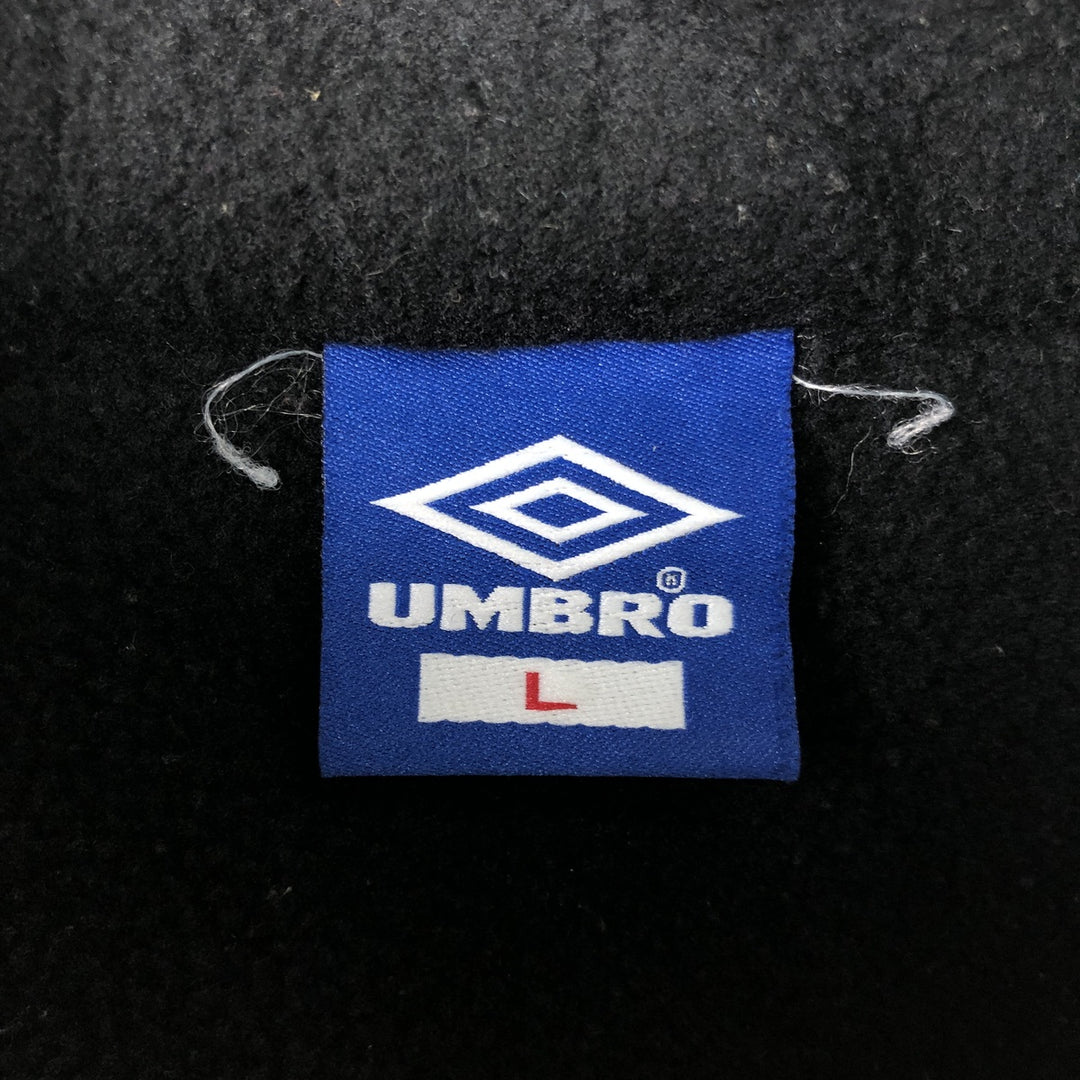 Vintage 90'S Umbro Half-Zip Fleece Pullover, Men's Size L unclear black type Vintage Second Hand