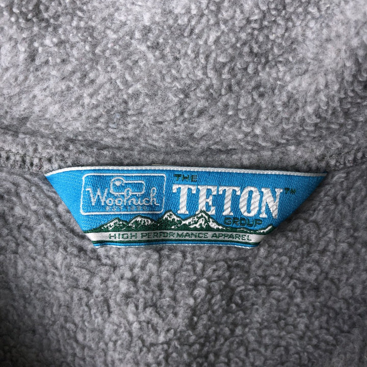 Vintage 1980'S WOOLRICH TETON half-zip fleece pullover, made in the USA, size M. polyester gray type Vintage Second Hand