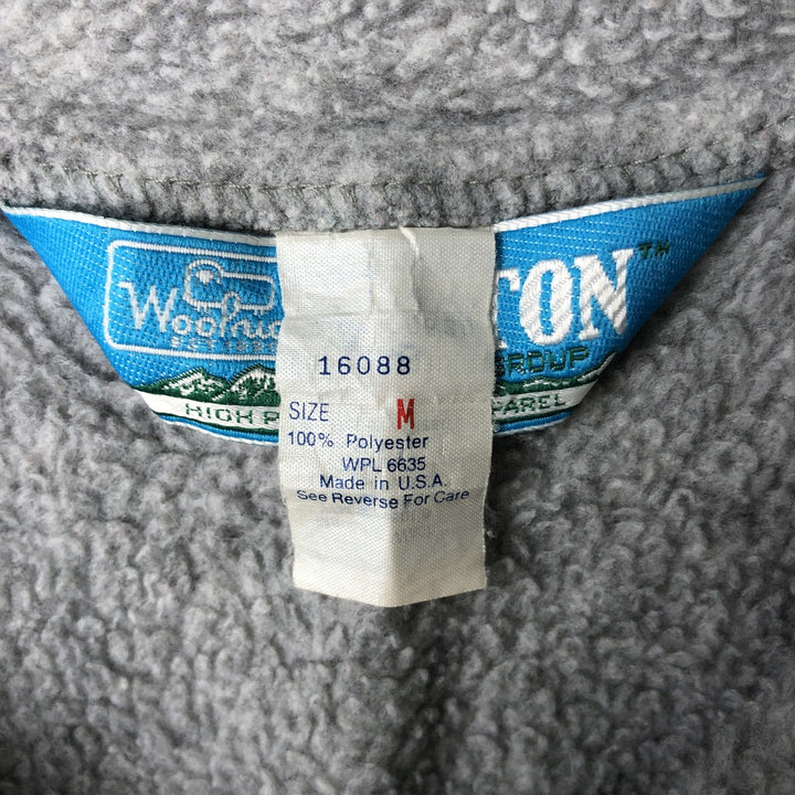 Vintage 1980'S WOOLRICH TETON half-zip fleece pullover, made in the USA, size M. polyester gray type Vintage Second Hand