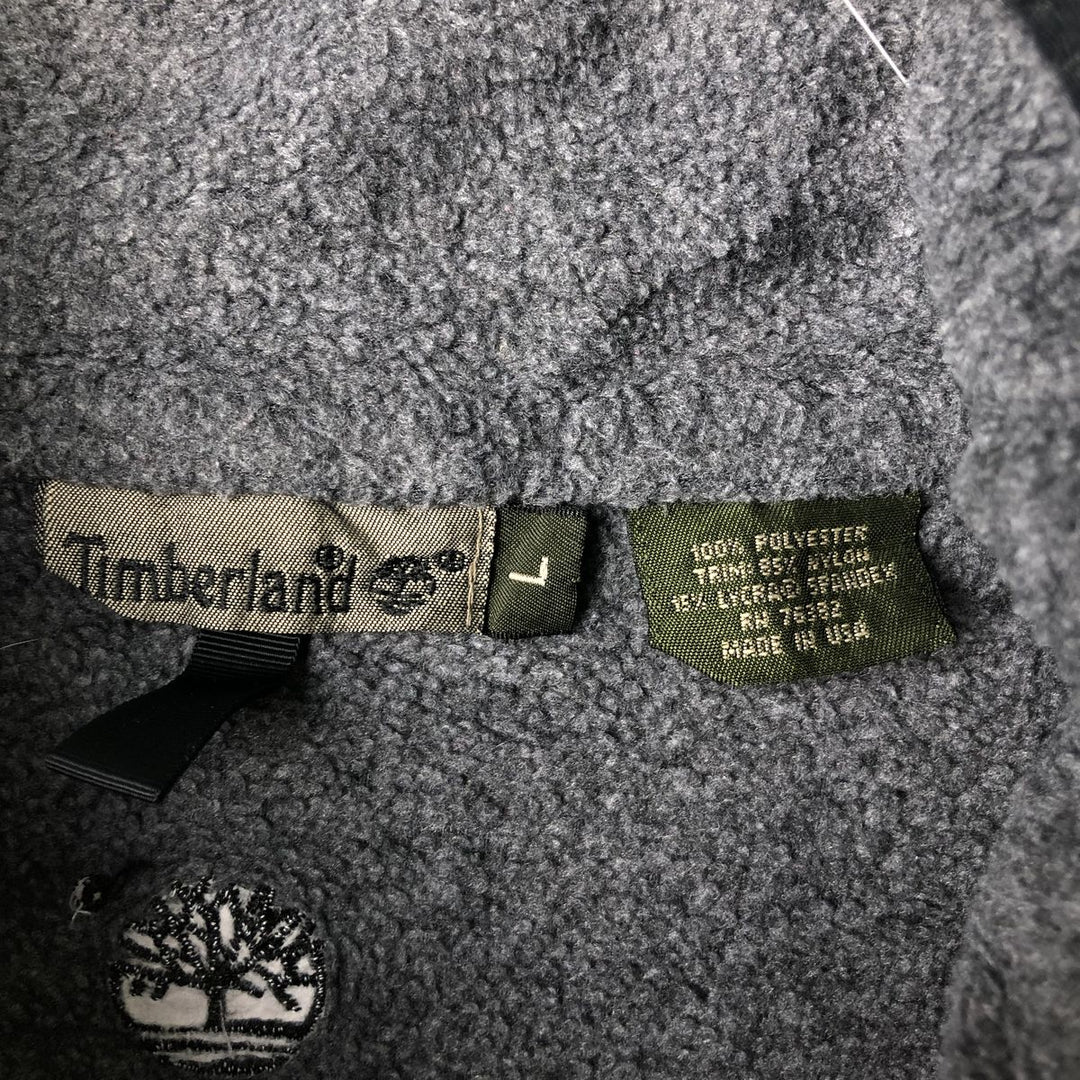 90s-00'S Timberland Fleece Pullover, Made in USA, Men's Size L polyester gray type Vintage Second Hand