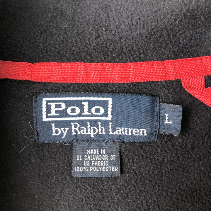 Ralph Lauren POLO by Ralph Lauren Half-Zip Fleece Pullover, Men's Size L polyester black type Vintage Second Hand