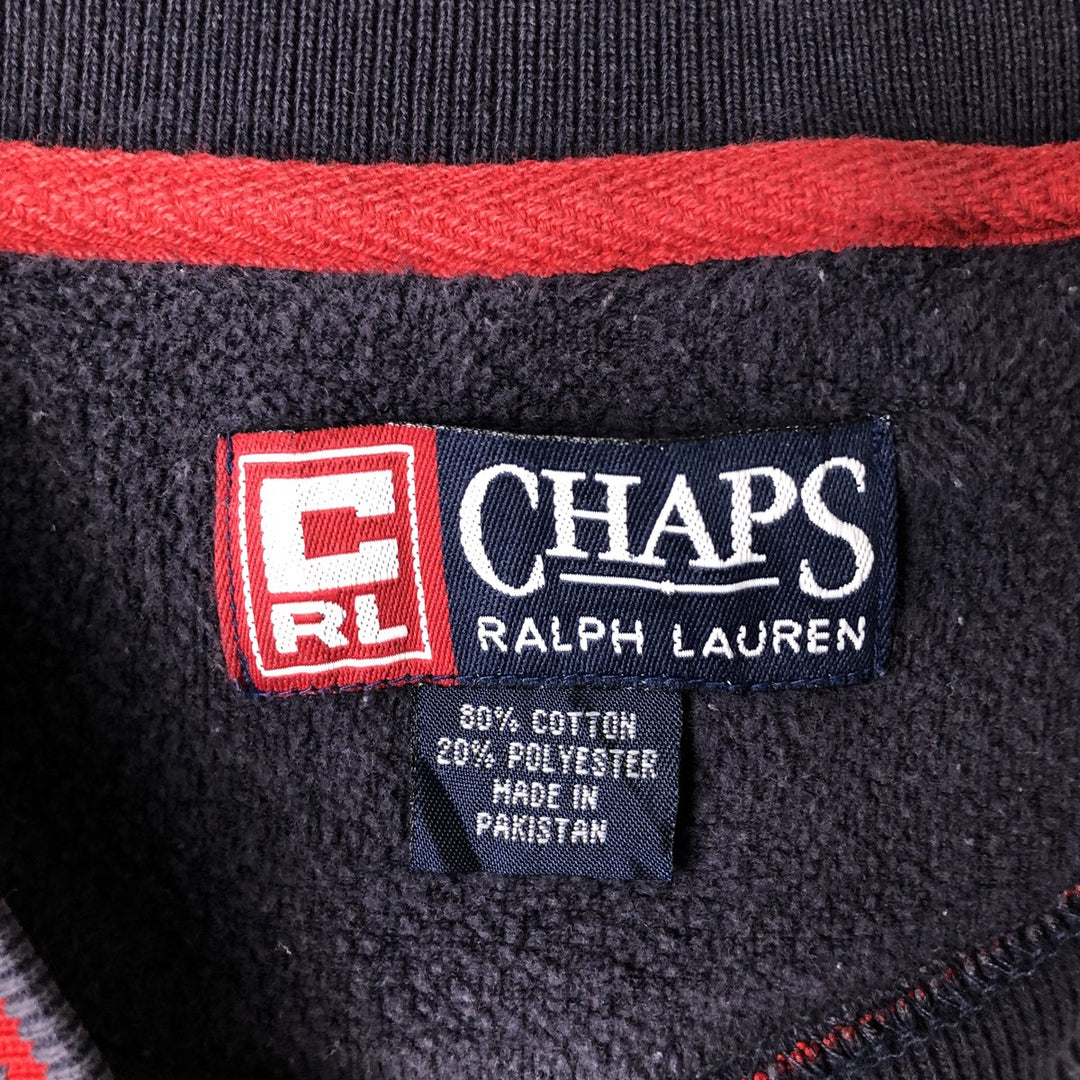 Ralph Lauren CHAPS fleece sweatshirt, men's size XXL cotton navy blue type Vintage Second Hand