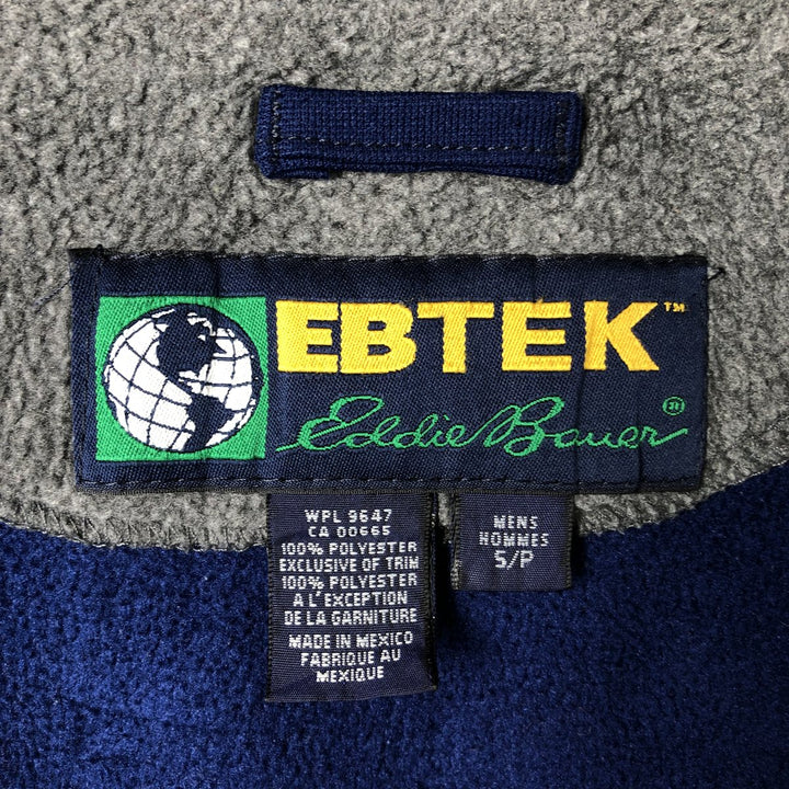 Vintage 90'S Eddie Bauer EBTEK fleece jacket, size small, men's polyester navy blue type Vintage Second Hand