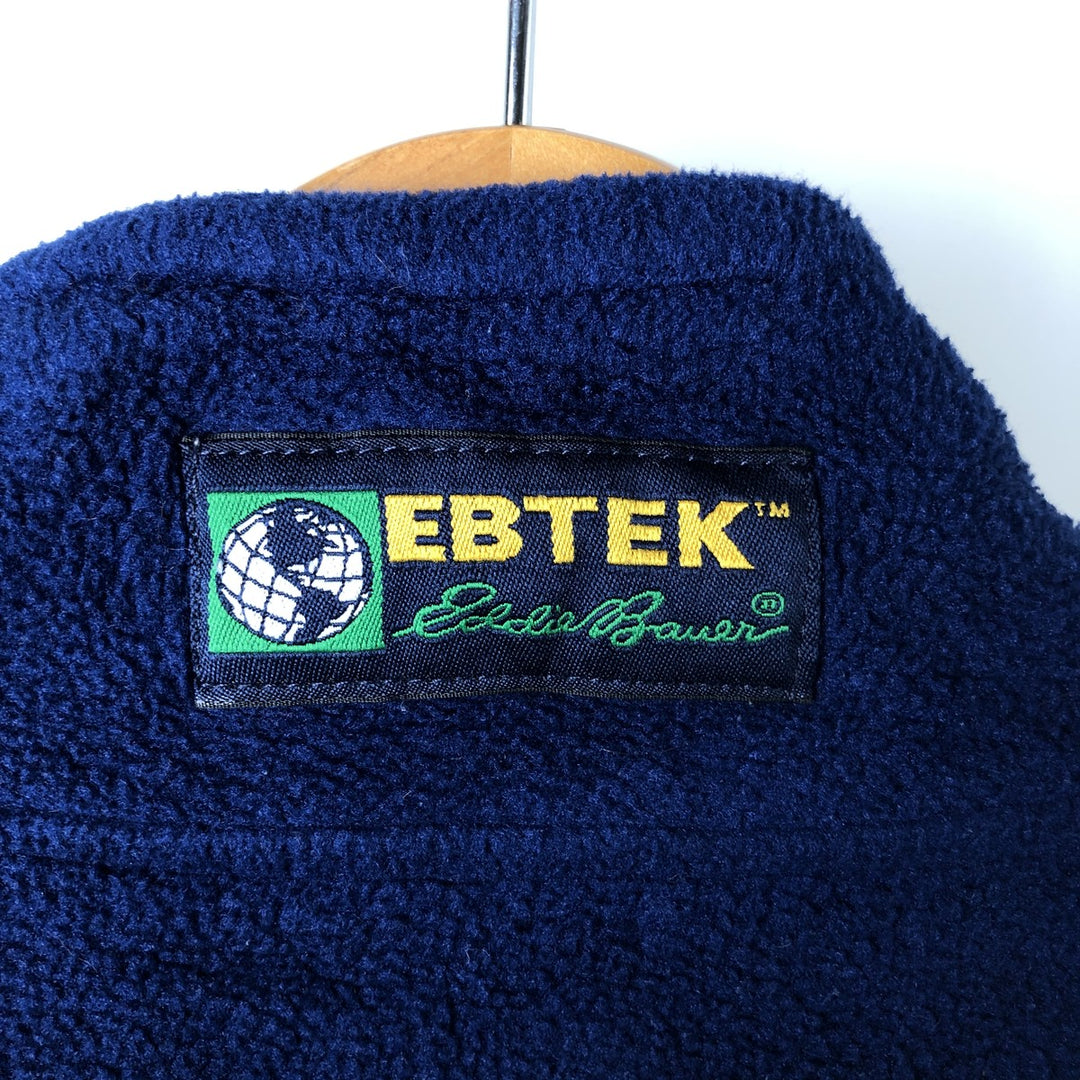 Vintage 90'S Eddie Bauer EBTEK fleece jacket, size small, men's polyester navy blue type Vintage Second Hand